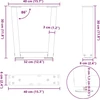 Kavos staliuko kojelės, V formos, 2 vnt., baltos, 40x(30-31,3) cm, plienas