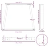 Valgomojo stalo kojelės, 2 vnt., baltos, 80x(72-73,3) cm, plienas, V formos
