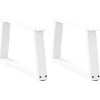 Kavos staliuko kojelės, V formos, 2 vnt., baltos, 60x(30-31,3) cm, plienas