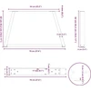 Kavos staliuko kojelės, V formos, 2 vnt., baltos, 70x(42-43,3) cm, plienas