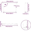 Kavos staliuko kojelės, V formos, 2 vnt., baltos, 70x(42-43,3) cm, plienas