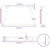 Kavos staliuko kojelės, V formos, 2 vnt., baltos, 60x(30-31,3) cm, plienas