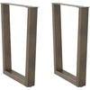 Valgomojo stalo kojelės, V formos, 2 vnt., natūralus plienas, 60x(72-73,3) cm, plienas