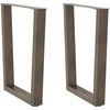 Valgomojo stalo kojelės, V formos, 2 vnt., natūralus plienas, 70x(72-73,3) cm, plienas