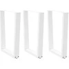 Valgomojo stalo kojelės, 3 vnt., baltos, 70x(72-73,3) cm, plienas, V formos