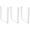 Valgomojo stalo kojelės, 3 vnt., baltos, 90x(72-73,3) cm, plienas, V formos