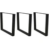 Valgomojo stalo kojos, V formos, 3 vnt., juodos, 100x(72-73,3) cm, plienas