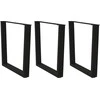 Valgomojo stalo kojos, 3 vnt., juodos, 90x(72-73,3) cm, plienas, V formos