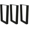 Valgomojo stalo kojos, 3 vnt., juodos, 70x(72-73,3) cm, plienas, V formos