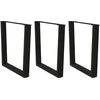 Valgomojo stalo kojos, 3 vnt., juodos, 80x(72-73,3) cm, plienas, V formos