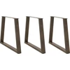 Valgomojo stalo kojelės, V formos, 3 vnt., natūralus plienas, 80x(72-73,3) cm, plienas
