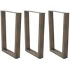 Valgomojo stalo kojelės, V formos, 3 vnt., natūralus plienas, 70x(72-73,3) cm, plienas