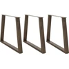 Valgomojo stalo kojelės, V formos, 3 vnt., natūralus plienas, 90x(72-73,3) cm, plienas