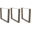 Valgomojo stalo kojelės, V formos, 3 vnt., natūralus plienas, 100 x (72-73,3) cm, plienas
