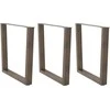 Valgomojo stalo kojelės, V formos, 3 vnt., natūralus plienas, 80x(72-73,3) cm, plienas