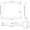 Kavos staliuko kojelės, V formos, 2 vnt., antracito spalvos, 30x(30-31,3) cm, plienas