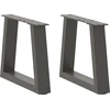 Kavos staliuko kojelės, V formos, 2 vnt., antracito spalvos, 40x(30-31,3) cm, plienas