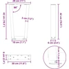 Kavos staliuko kojelės, V formos, 2 vnt., antracito spalvos, 28x(42-43,3) cm, plienas
