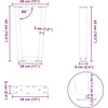 Kavos staliuko kojelės, V formos, 2 vnt., antracito spalvos, 38x(42-43,3) cm, plienas