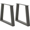 Kavos staliuko kojelės, V formos, 2 vnt., antracito spalvos, 50x(42-43,3) cm, plienas