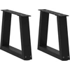 Kavos staliuko kojelės, V formos, 2 vnt., juodos, 40x(30-31,3) cm, plienas