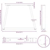 Kavos staliuko kojelės, V formos, 2 vnt., antracito spalvos, 40x(30-31,3) cm, plienas