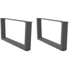 Kavos staliuko kojelės, V formos, 2 vnt., antracito spalvos, 70x(30-31,3) cm, plienas