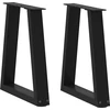 Kavos staliuko kojelės, V formos, 2 vnt., juodos, 38x(42-43,3) cm, plienas