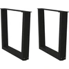 Kavos staliuko kojelės, V formos, 2 vnt., juodos, 60x(42-43,3) cm, plienas