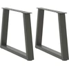 Kavos staliuko kojelės, V formos, 2 vnt., antracito spalvos, 70x(42-43,3) cm, plienas