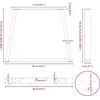 Valgomojo stalo kojos, V formos, 2 vnt., antracito spalvos, 90x(72-73,3) cm, plienas
