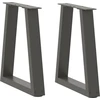 Kavos staliuko kojelės, V formos, 2 vnt., antracito spalvos, 38x(42-43,3) cm, plienas