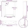 Kavos staliuko kojelės, V formos, 2 vnt., juodos, 30x(30-31,3) cm, plienas