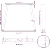 Valgomojo stalo kojos, V formos, 2 vnt., antracito spalvos, 80x(72-73,3) cm, plienas