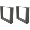 Kavos staliuko kojelės, V formos, 2 vnt., antracito spalvos, 60x(30-31,3) cm, plienas