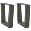 Kavos staliuko kojelės, V formos, 2 vnt., antracito spalvos, 30x(30-31,3) cm, plienas
