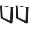 Kavos staliuko kojelės, V formos, 2 vnt., juodos, 70x(42-43,3) cm, plienas