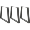 Valgomojo stalo kojos, V formos, 3 vnt., antracito spalvos, 100x(72-73,3) cm, plienas