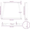 Valgomojo stalo kojelės, V formos, 3 vnt., baltos, 100x(72-73,3) cm, plienas