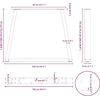 Valgomojo stalo kojos, V formos, 3 vnt., antracito spalvos, 100x(72-73,3) cm, plienas