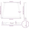 Valgomojo stalo kojos, V formos, 3 vnt., juodos, 100x(72-73,3) cm, plienas