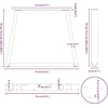Valgomojo stalo kojos, 3 vnt., juodos, 70x(72-73,3) cm, plienas, V formos