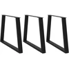 Valgomojo stalo kojos, V formos, 3 vnt., juodos, 100x(72-73,3) cm, plienas