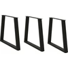 Valgomojo stalo kojos, 3 vnt., juodos, 80x(72-73,3) cm, plienas, V formos