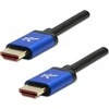 Vaizdo kabelis HDMI M – HDMI M, HDMI 2.1 – itin didelės spartos, 1 m, paauksuotos jungtys, aliuminio korpusas, mėlynas, logotipas 8K@60Hz, 48Gb