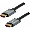 Vaizdo kabelis HDMI M – HDMI M, HDMI 2.1 – itin didelės spartos, 2 m, paauksuotos jungtys, aliuminio korpusas, pilkas, logotipas 8K @ 60Hz, 48Gb/s