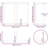 Valgomojo stalo kojelės, T formos, 2 vnt., 80x35x(72-73) cm
