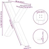 Valgomojo stalo kojelės, X formos, 3 vnt., 90x(72-73)cm