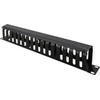 Value VALUE Organizator kabli + panel - front 19", 1U, 40 x 80 mm, juoda