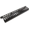 Value VALUE Organizator kabli + panel - front 19", 1U, 40 x 80 mm, juoda